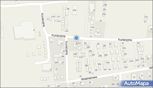 Tupadły, Kuracyjna, 22, mapa Tupadły