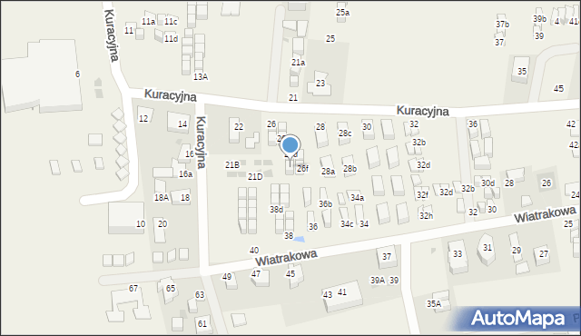 Tupadły, Kuracyjna, 26g, mapa Tupadły