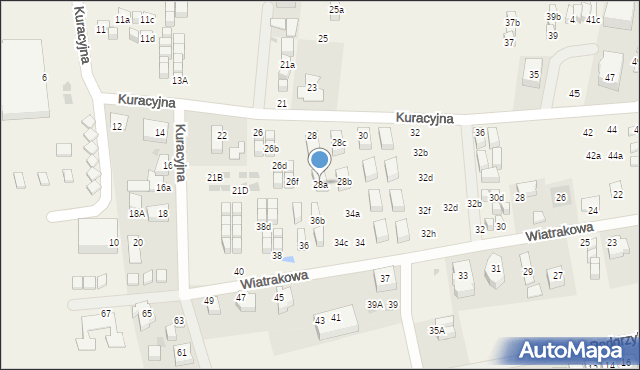 Tupadły, Kuracyjna, 28a, mapa Tupadły