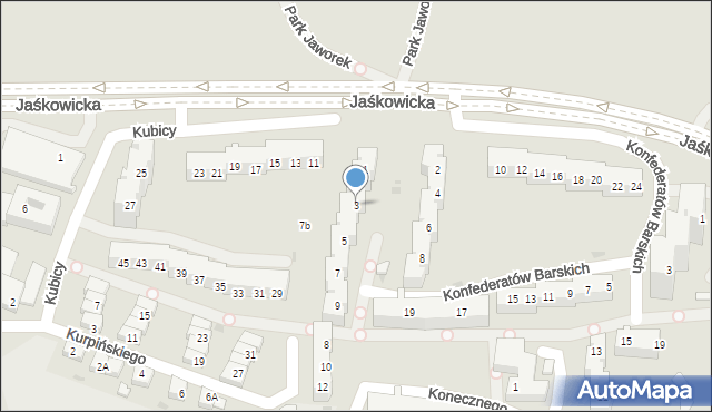 Tychy, Kubicy Melchiora, 3, mapa Tychów