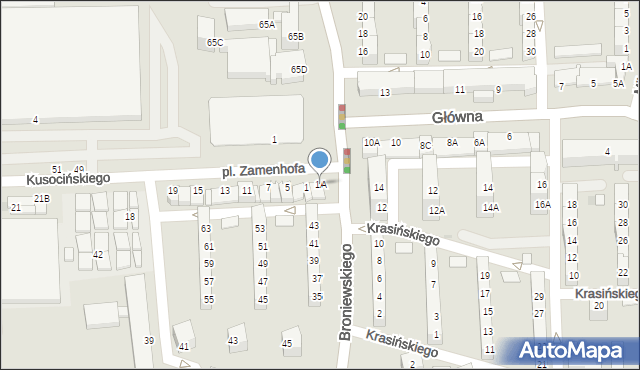 Wałbrzych, Kusocińskiego Janusza, 1A, mapa Wałbrzycha