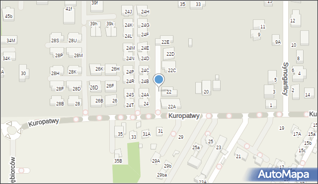 Warszawa, Kuropatwy, 22b, mapa Warszawy