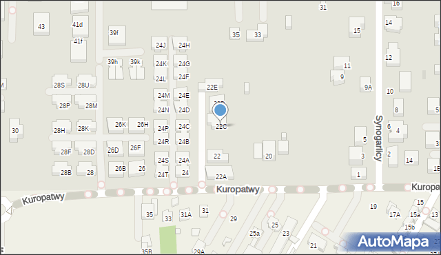 Warszawa, Kuropatwy, 22C, mapa Warszawy