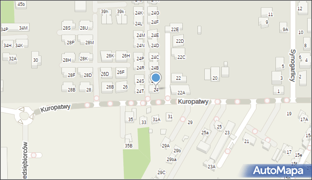 Warszawa, Kuropatwy, 24, mapa Warszawy