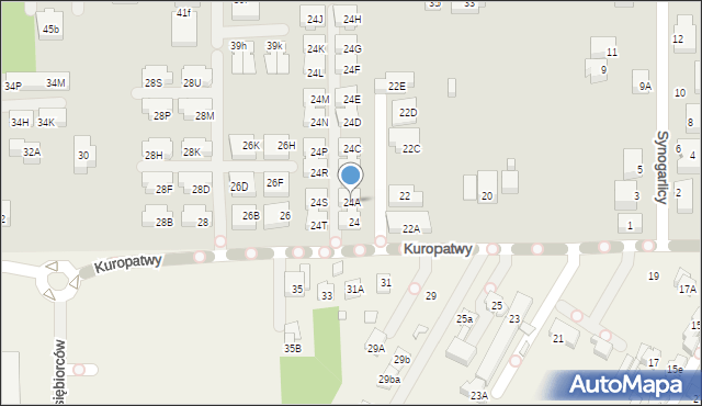 Warszawa, Kuropatwy, 24A, mapa Warszawy