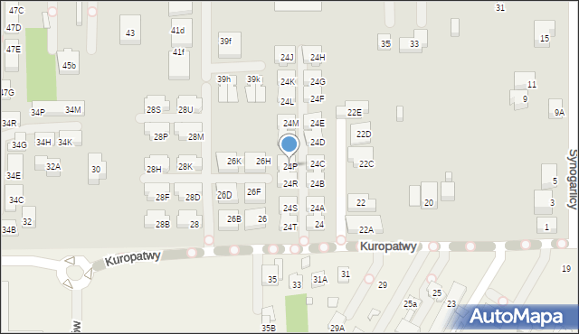 Warszawa, Kuropatwy, 24P, mapa Warszawy