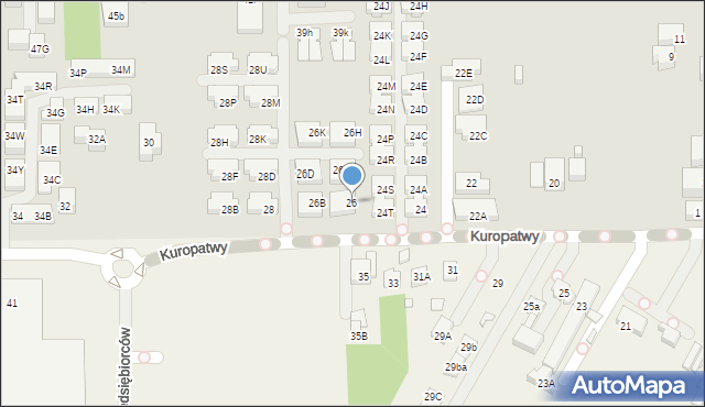 Warszawa, Kuropatwy, 26, mapa Warszawy