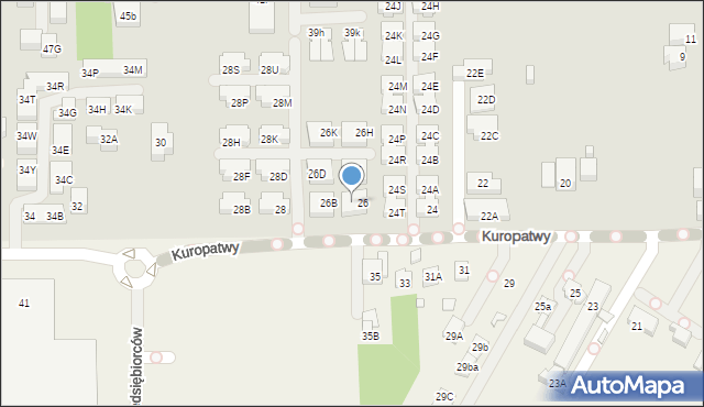 Warszawa, Kuropatwy, 26A, mapa Warszawy