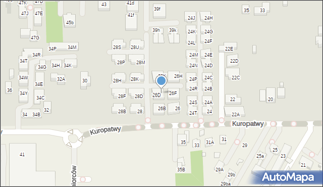 Warszawa, Kuropatwy, 26E, mapa Warszawy