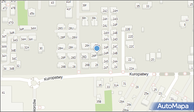 Warszawa, Kuropatwy, 26G, mapa Warszawy