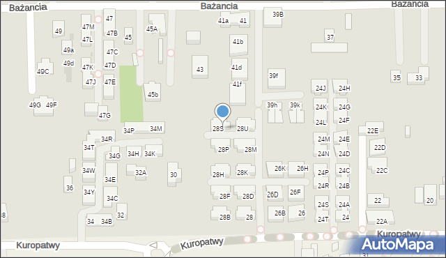 Warszawa, Kuropatwy, 28T, mapa Warszawy