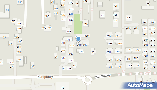 Warszawa, Kuropatwy, 34H, mapa Warszawy