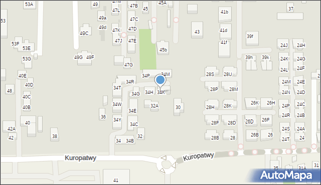 Warszawa, Kuropatwy, 34K, mapa Warszawy