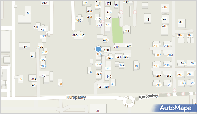 Warszawa, Kuropatwy, 34U, mapa Warszawy