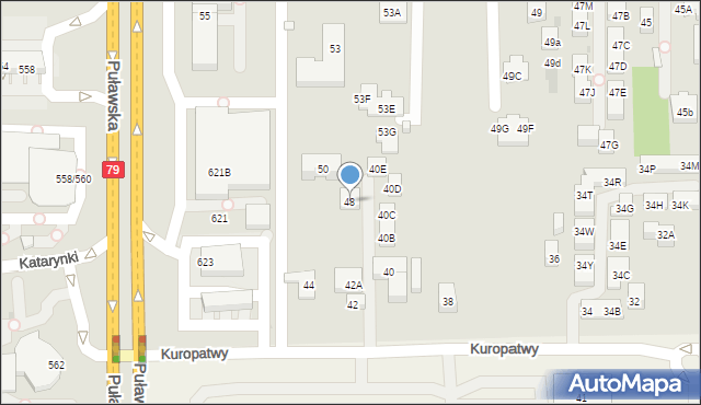 Warszawa, Kuropatwy, 48, mapa Warszawy