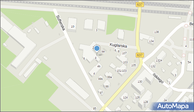 Warszawa, Kuglarska, 4d, mapa Warszawy