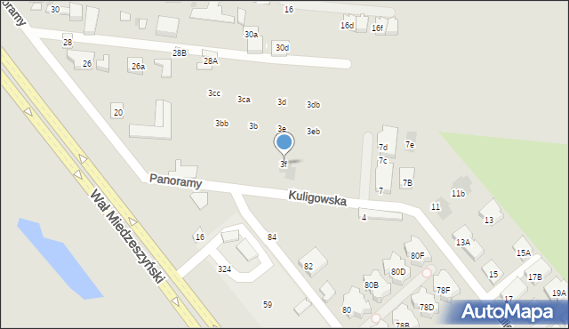 Warszawa, Kuligowska, 3f, mapa Warszawy