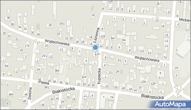 Wasilków, Kupiecka, 3, mapa Wasilków