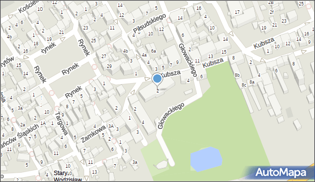 Wodzisław Śląski, Kubsza Wilhelma, ks. płk., 2, mapa Wodzisławia Śląskiego