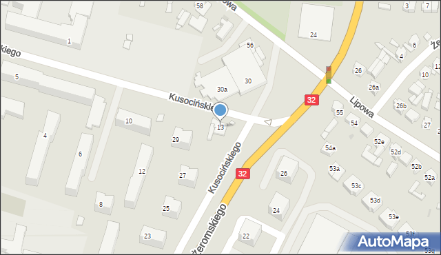 Wolsztyn, Kusocińskiego Janusza, 13, mapa Wolsztyn