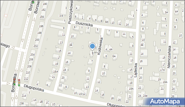 Wrocław, Kudowska, 5, mapa Wrocławia