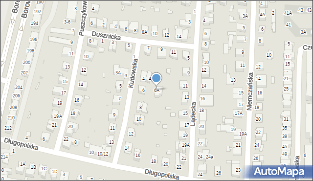Wrocław, Kudowska, 6A, mapa Wrocławia