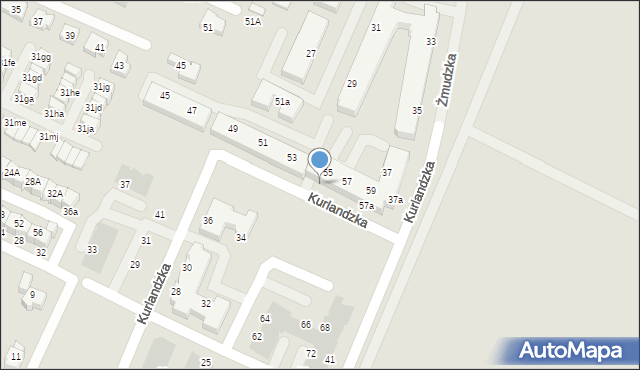 Wrocław, Kurlandzka, 55a, mapa Wrocławia