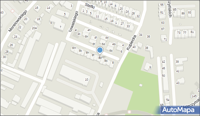 Wrocław, Kupiecka, 8d, mapa Wrocławia