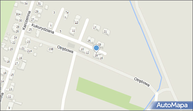 Wrocław, Kukurydziana, 14, mapa Wrocławia