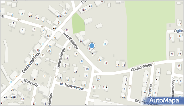 Wschowa, Kurpińskiego, 5, mapa Wschowa