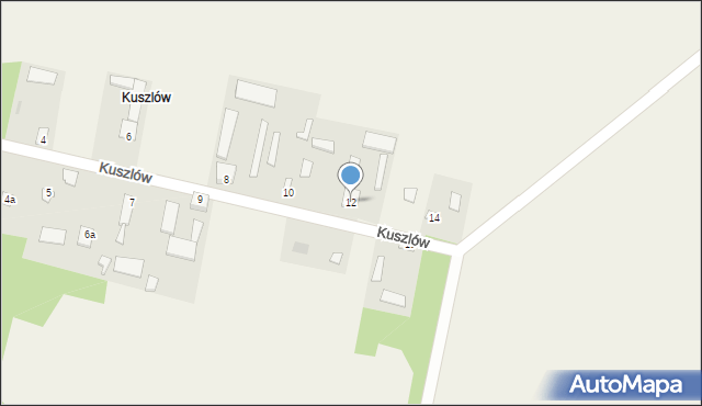 Wygoda, Kuszlów, 12, mapa Wygoda