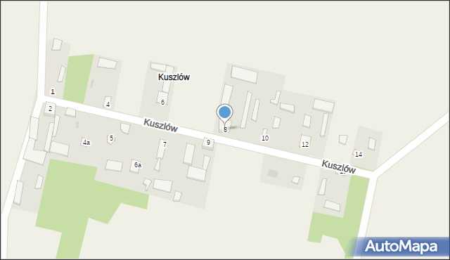 Wygoda, Kuszlów, 8, mapa Wygoda