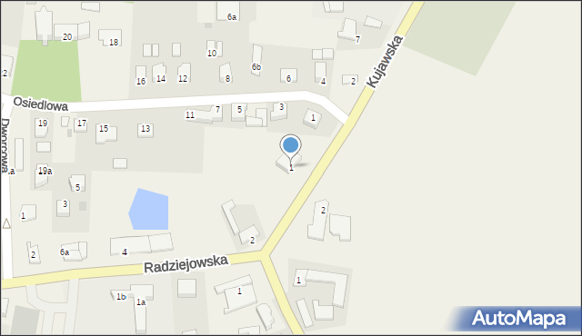 Zakrzewo, Kujawska, 1, mapa Zakrzewo