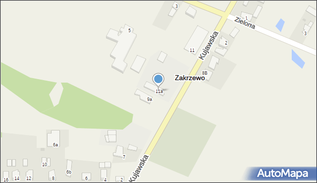 Zakrzewo, Kujawska, 11a, mapa Zakrzewo