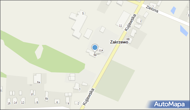 Zakrzewo, Kujawska, 9a, mapa Zakrzewo