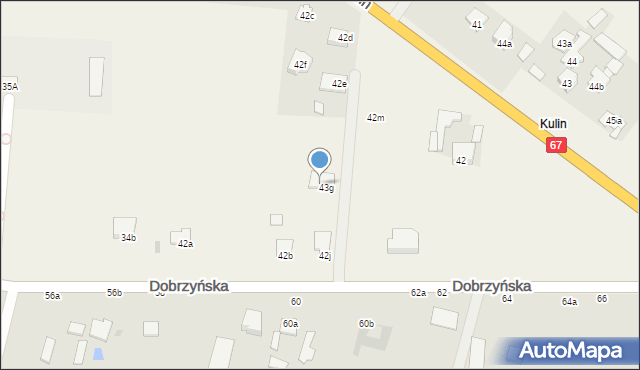 Zarzeczewo, Kulin, 42G, mapa Zarzeczewo