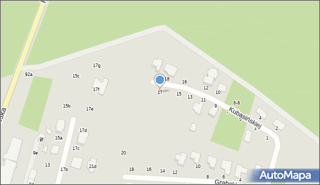 Zgierz, Kubasińskiej Miry, 17, mapa Zgierz