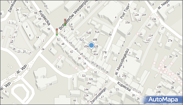 Zielona Góra, Kupiecka, 43A, mapa Zielona Góra