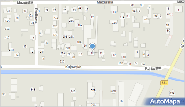 Zielonka, Kujawska, 14, mapa Zielonka