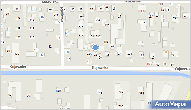 Zielonka, Kujawska, 22, mapa Zielonka