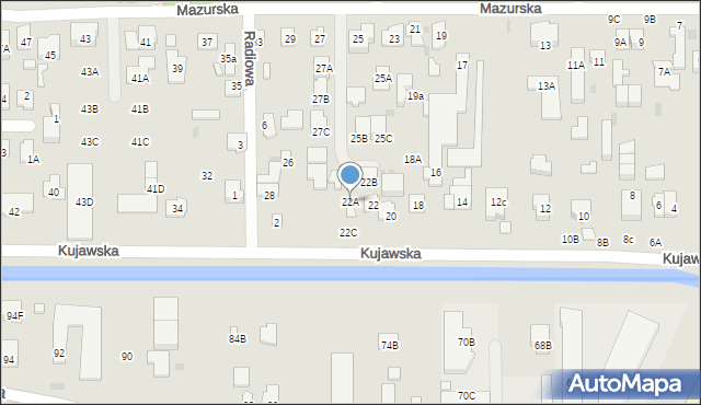 Zielonka, Kujawska, 22A, mapa Zielonka