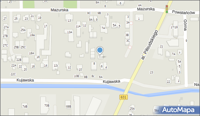 Zielonka, Kujawska, 6A, mapa Zielonka