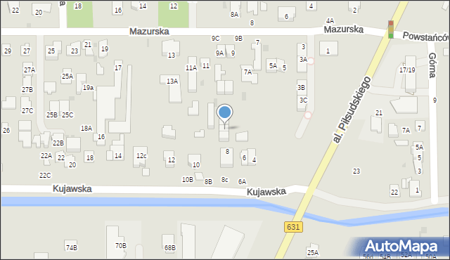 Zielonka, Kujawska, 8d, mapa Zielonka