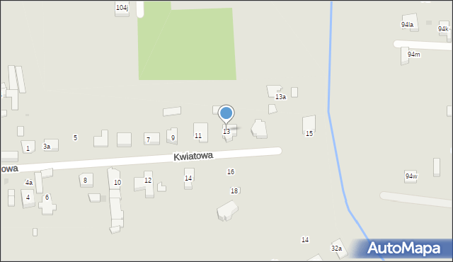 Aleksandrów Łódzki, Kwiatowa, 13, mapa Aleksandrów Łódzki