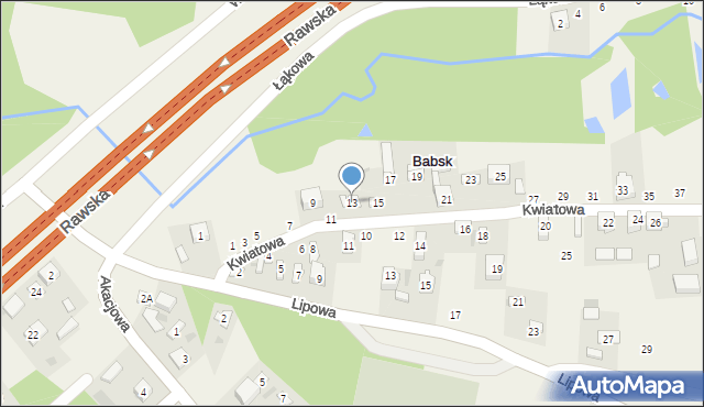 Babsk, Kwiatowa, 13, mapa Babsk