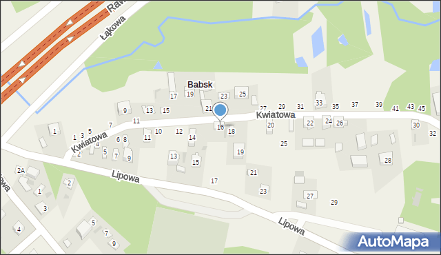 Babsk, Kwiatowa, 16, mapa Babsk