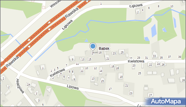 Babsk, Kwiatowa, 17, mapa Babsk