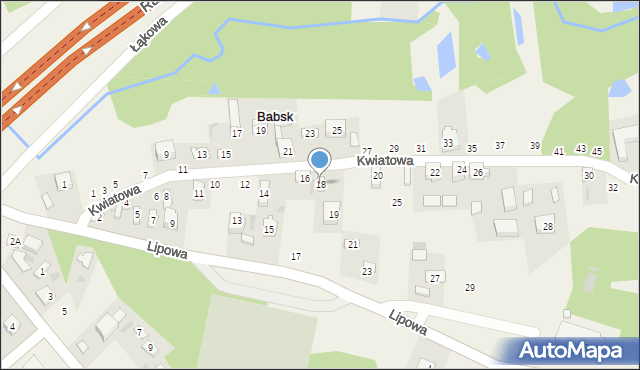 Babsk, Kwiatowa, 18, mapa Babsk