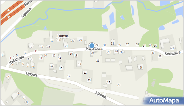 Babsk, Kwiatowa, 20, mapa Babsk