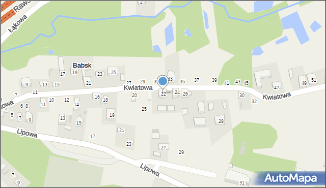 Babsk, Kwiatowa, 22, mapa Babsk